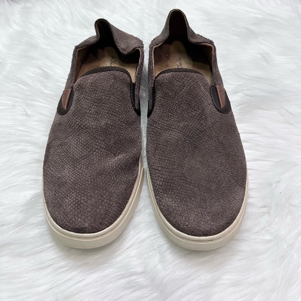 Olukai Pehuea Dark Java Honu/Java Leather Slip On… - image 2